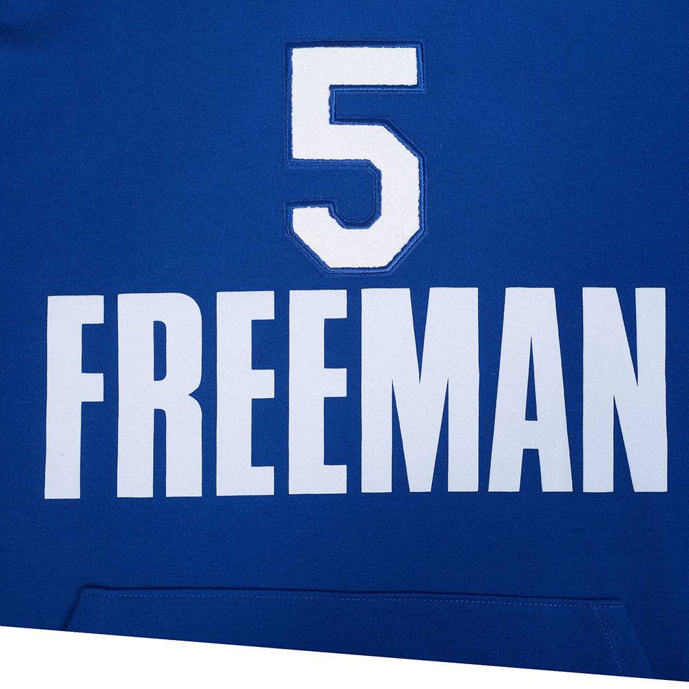 MLB LOS ANGELES DODGERS FREDDIE FREEMAN #5  CLASSIC MEN'S SHORT SLEEVE PULLOVER HOODIE (DODGER BLUE)