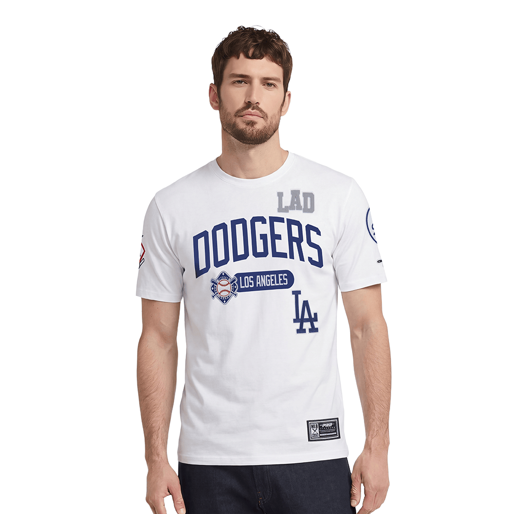 CAMISETA MLB LOS ANGELES DODGERS LETTERMAN PARA HOMBRE DE MANGA CORTA (BLANCA)