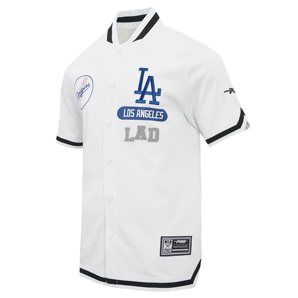 MLB LOS ANGELES DODGERS LETTERMAN MEN'S BUTTON DOWN (WHITE/BLACK)