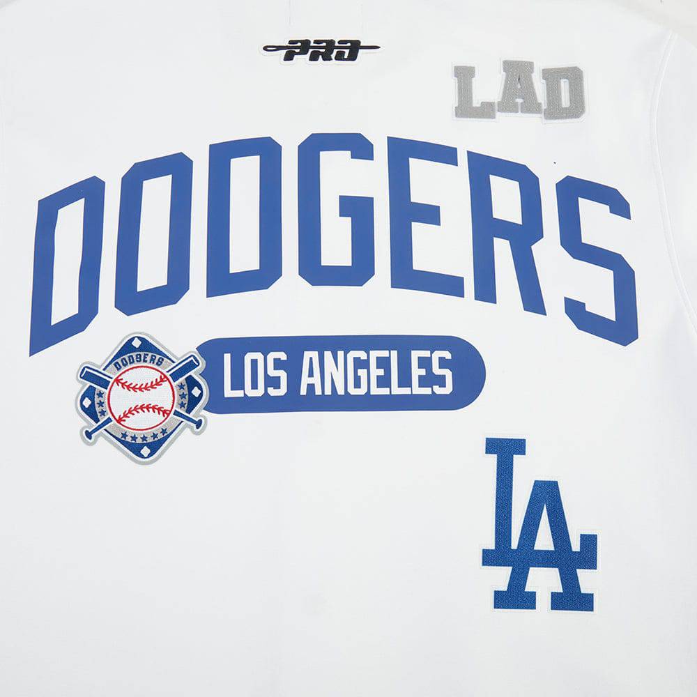 MLB LOS ANGELES DODGERS LETTERMAN MEN'S BUTTON DOWN (WHITE/BLACK)