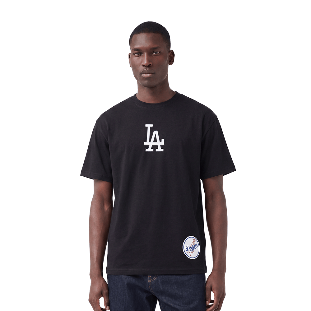 MLB LOS ANGELES DODGERS WINGSPAN MEN'S CJ DROP SHOULDER TEE (BLACK/DODGER BLUE)