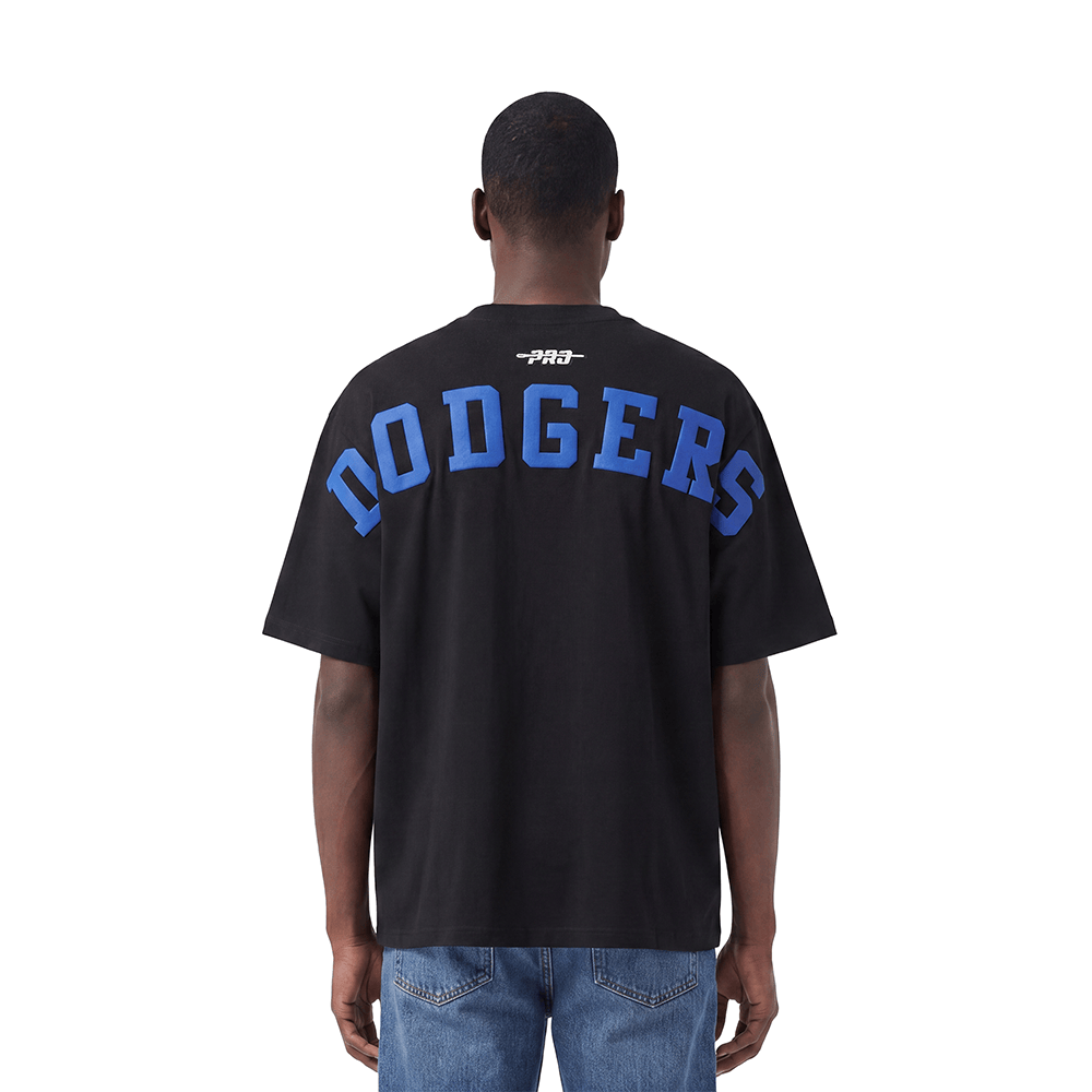 MLB LOS ANGELES DODGERS WINGSPAN MEN'S CJ DROP SHOULDER TEE (BLACK/DODGER BLUE)