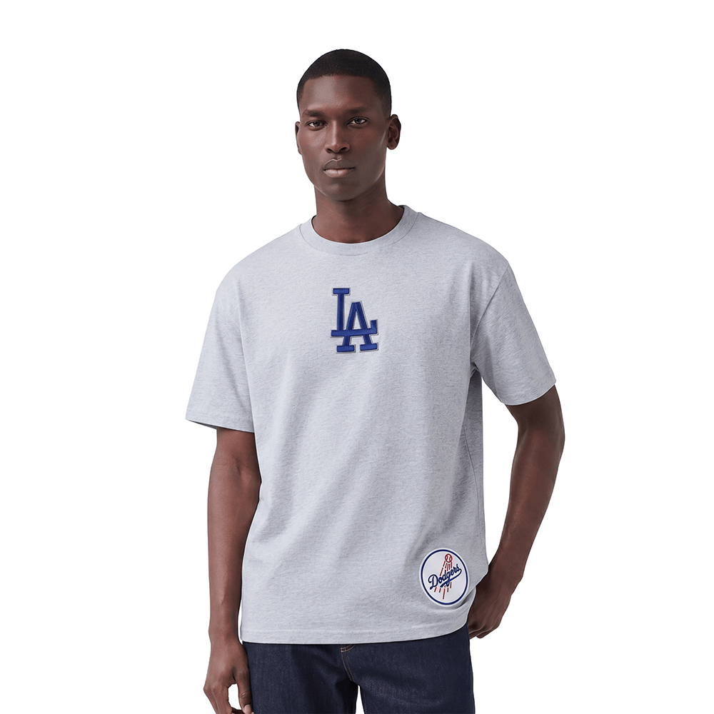 MLB LOS ANGELES DODGERS WINGSPAN MEN'S CJ DROP SHOULDER TEE (DARK HEATHER GRAY)