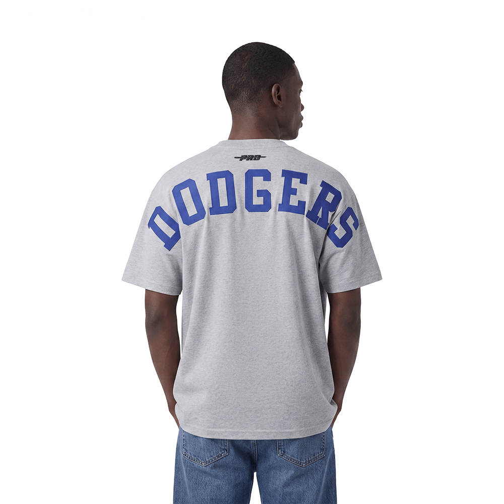 MLB LOS ANGELES DODGERS WINGSPAN MEN'S CJ DROP SHOULDER TEE (DARK HEATHER GRAY)