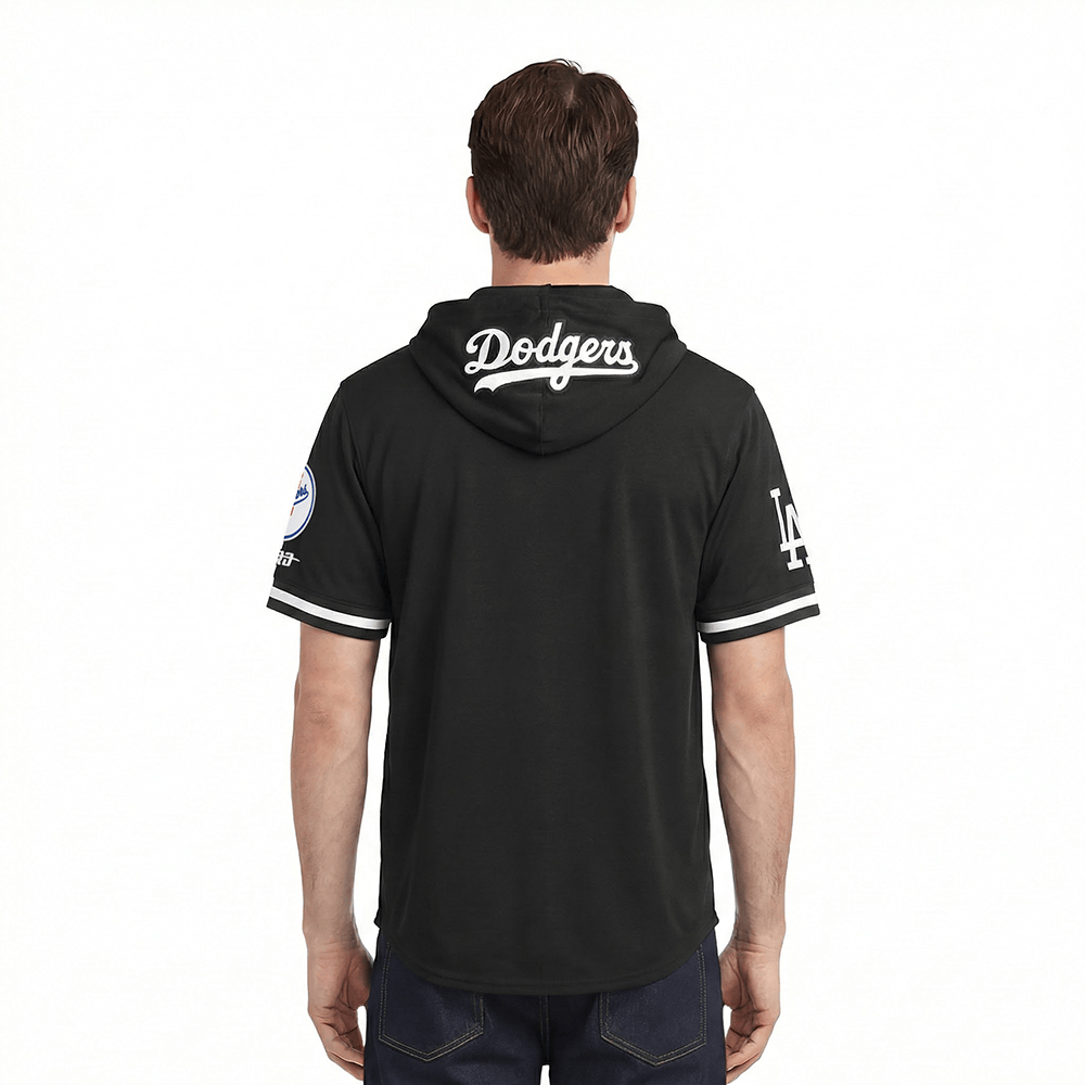 MLB LOS ANGELES DODGERS CLASSIC CHENILLE MEN'S SS PO HOODIE (BLACK)
