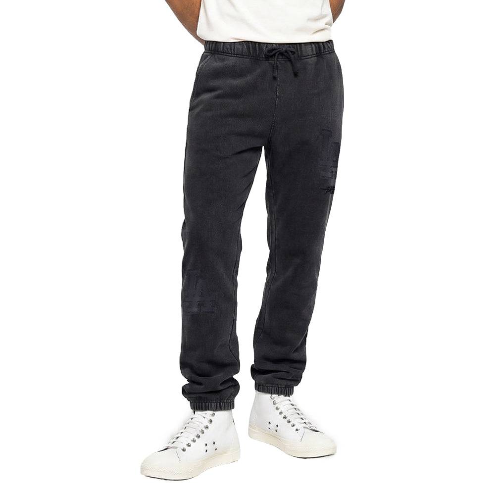 MLB LOS ANGELES DODGERS WASHED VANGUARD CAMISETA RELAJADA PARA HOMBRE CON LAVADO ENZIMÁTICO (NEGRO DECALCADO)