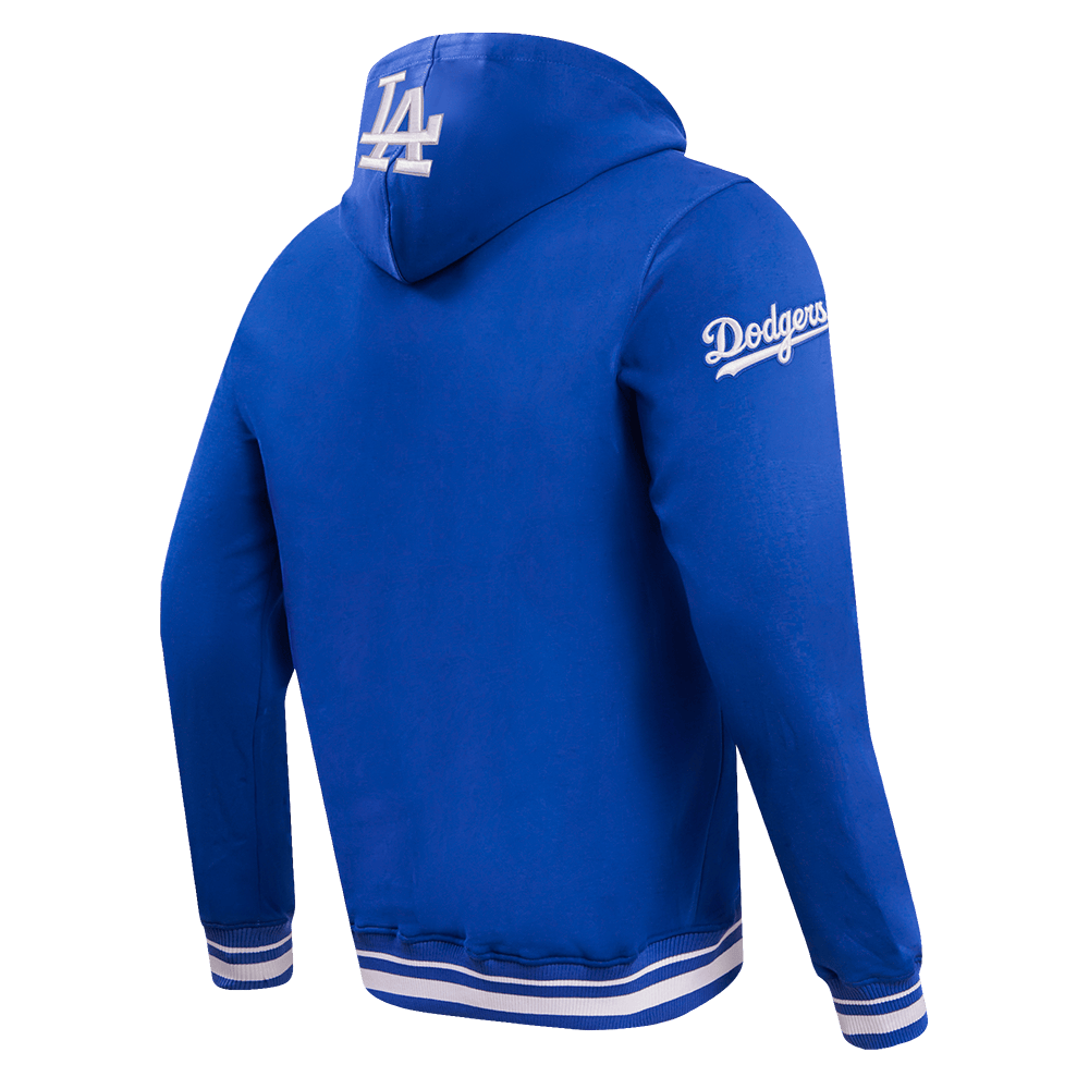 MLB LOS ANGELES DODGERS SCRIPT TAIL MEN'S RIB FLEECE PULLOVER HOODIE (DODGER BLUE)