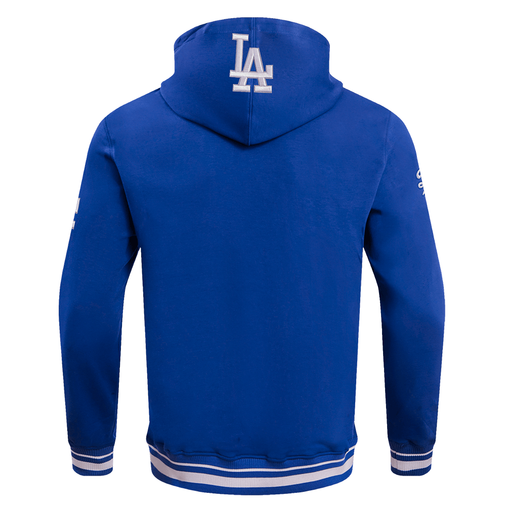 MLB LOS ANGELES DODGERS SCRIPT TAIL MEN'S RIB FLEECE PULLOVER HOODIE (DODGER BLUE)