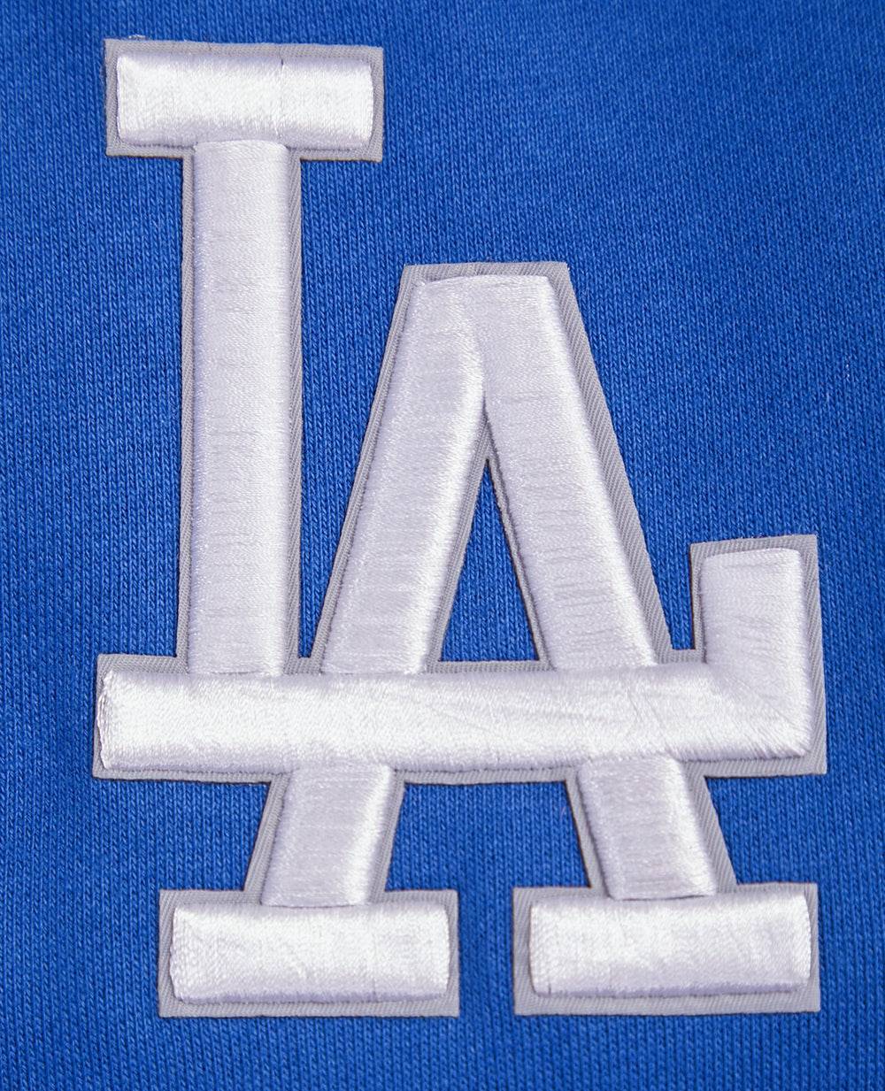 MLB LOS ANGELES DODGERS SCRIPT TAIL MEN'S RIB FLEECE PULLOVER HOODIE (DODGER BLUE)