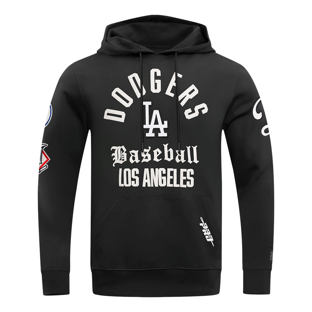 MLB LOS ANGELES DODGERS SUDADERA CON CAPUCHA FLC PO PARA HOMBRE MODERN ORIGINALS (NEGRA)