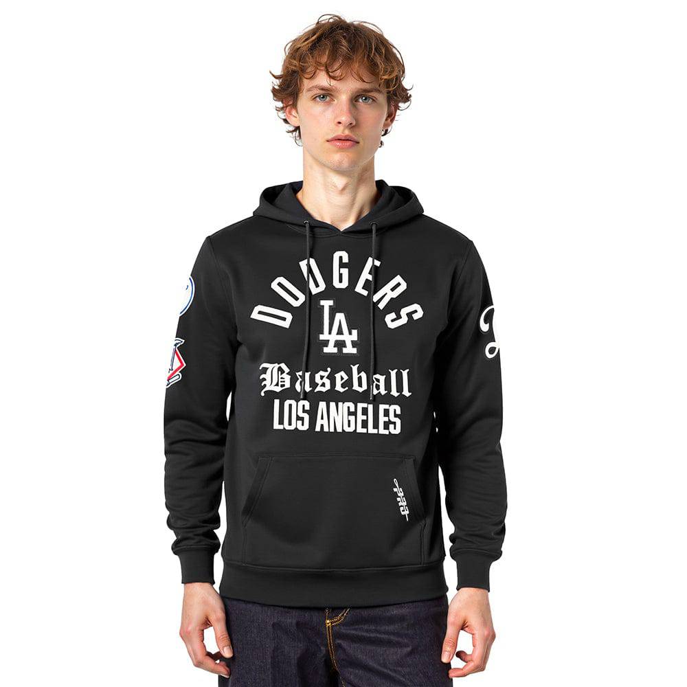 MLB LOS ANGELES DODGERS SUDADERA CON CAPUCHA FLC PO PARA HOMBRE MODERN ORIGINALS (NEGRA)