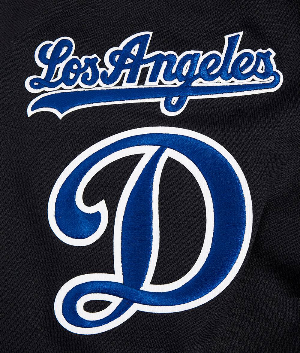 MLB LOS ANGELES DODGERS OLD ENGLISH MEN'S PULLOVER HOODIE (BLACK)