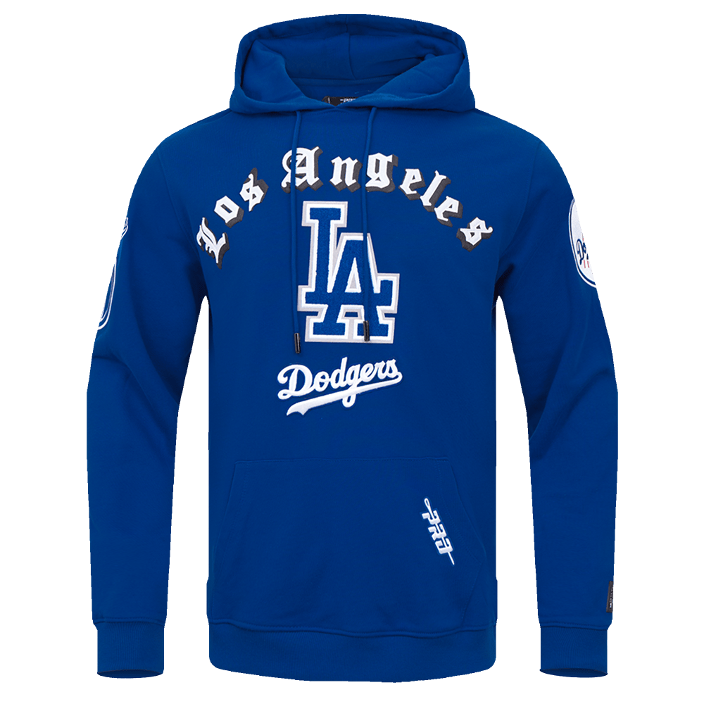 MLB LOS ANGELES DODGERS OLD ENGLISH MEN'S PULLOVER HOODIE (DODGER BLUE)
