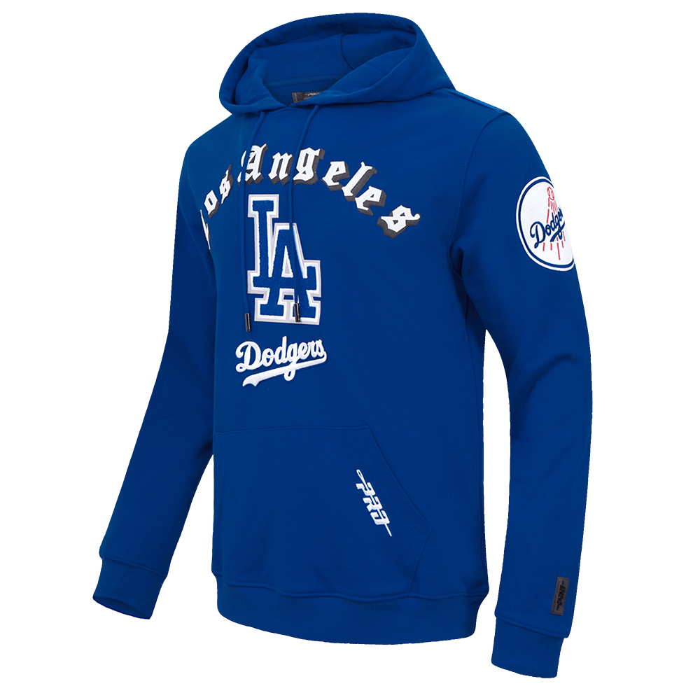 MLB LOS ANGELES DODGERS OLD ENGLISH MEN'S PULLOVER HOODIE (DODGER BLUE)