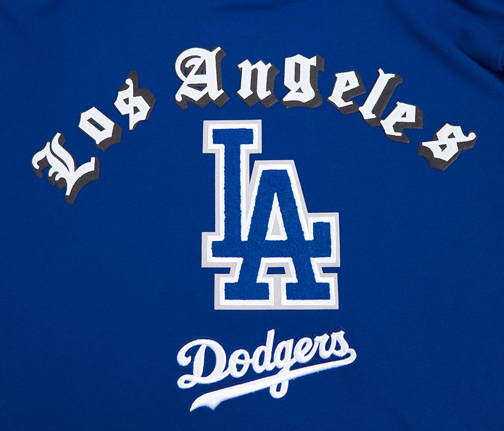 MLB LOS ANGELES DODGERS OLD ENGLISH MEN'S PULLOVER HOODIE (DODGER BLUE)