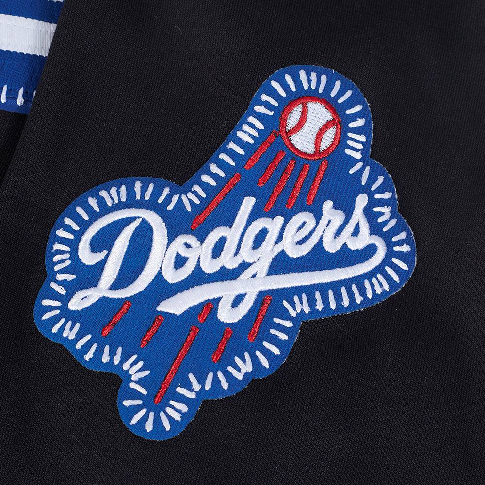 MLB LOS ANGELES DODGERS DIY PICK STITCH MEN'S DOUBLE KNIT PULLOVER HOODIE (BLACK)