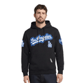 MLB LOS ANGELES DODGERS DIY PICK STITCH MEN'S DOUBLE KNIT PULLOVER HOODIE (BLACK)