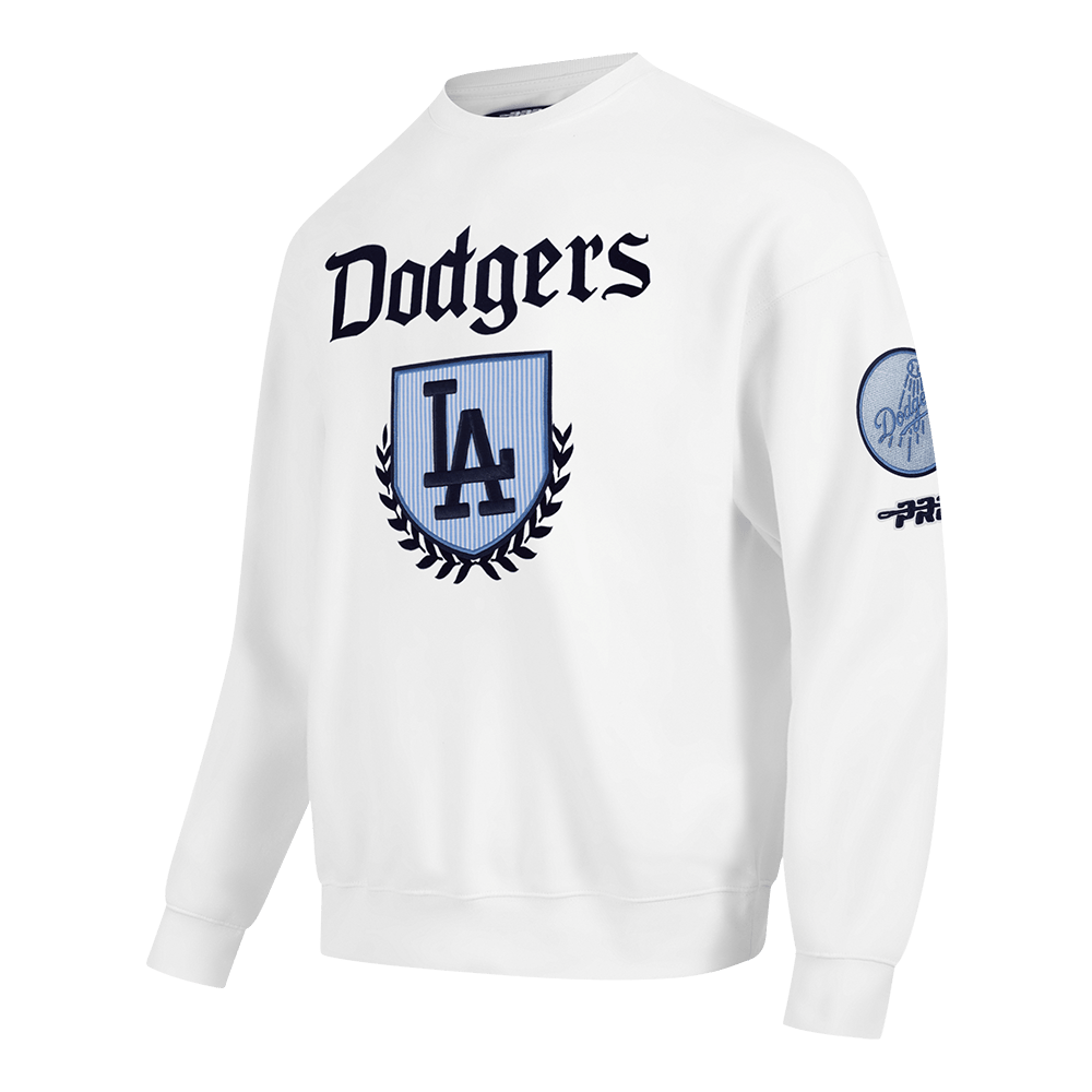 MLB LOS ANGELES DODGERS COUNTRY CLUB MEN'S DROP SHOULDER FLEECE CREWNECK (WHITE)