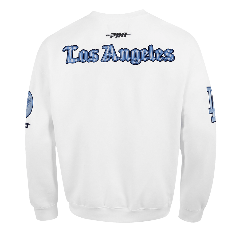 MLB LOS ANGELES DODGERS COUNTRY CLUB MEN'S DROP SHOULDER FLEECE CREWNECK (WHITE)