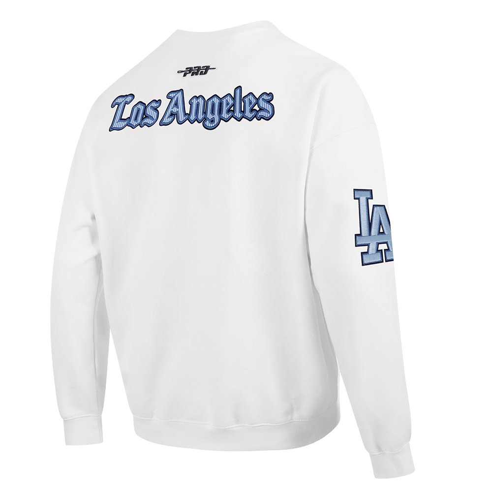 MLB LOS ANGELES DODGERS COUNTRY CLUB MEN'S DROP SHOULDER FLEECE CREWNECK (WHITE)