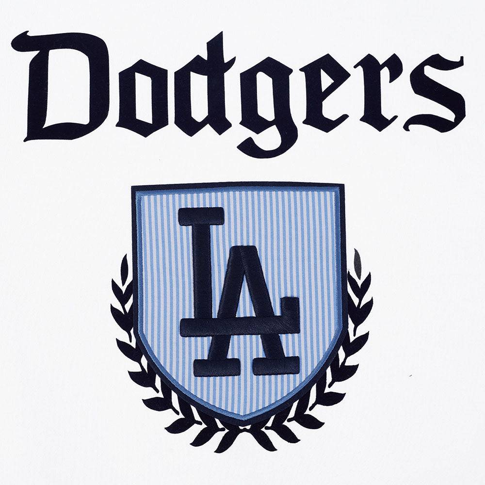 MLB LOS ANGELES DODGERS COUNTRY CLUB MEN'S DROP SHOULDER FLEECE CREWNECK (WHITE)