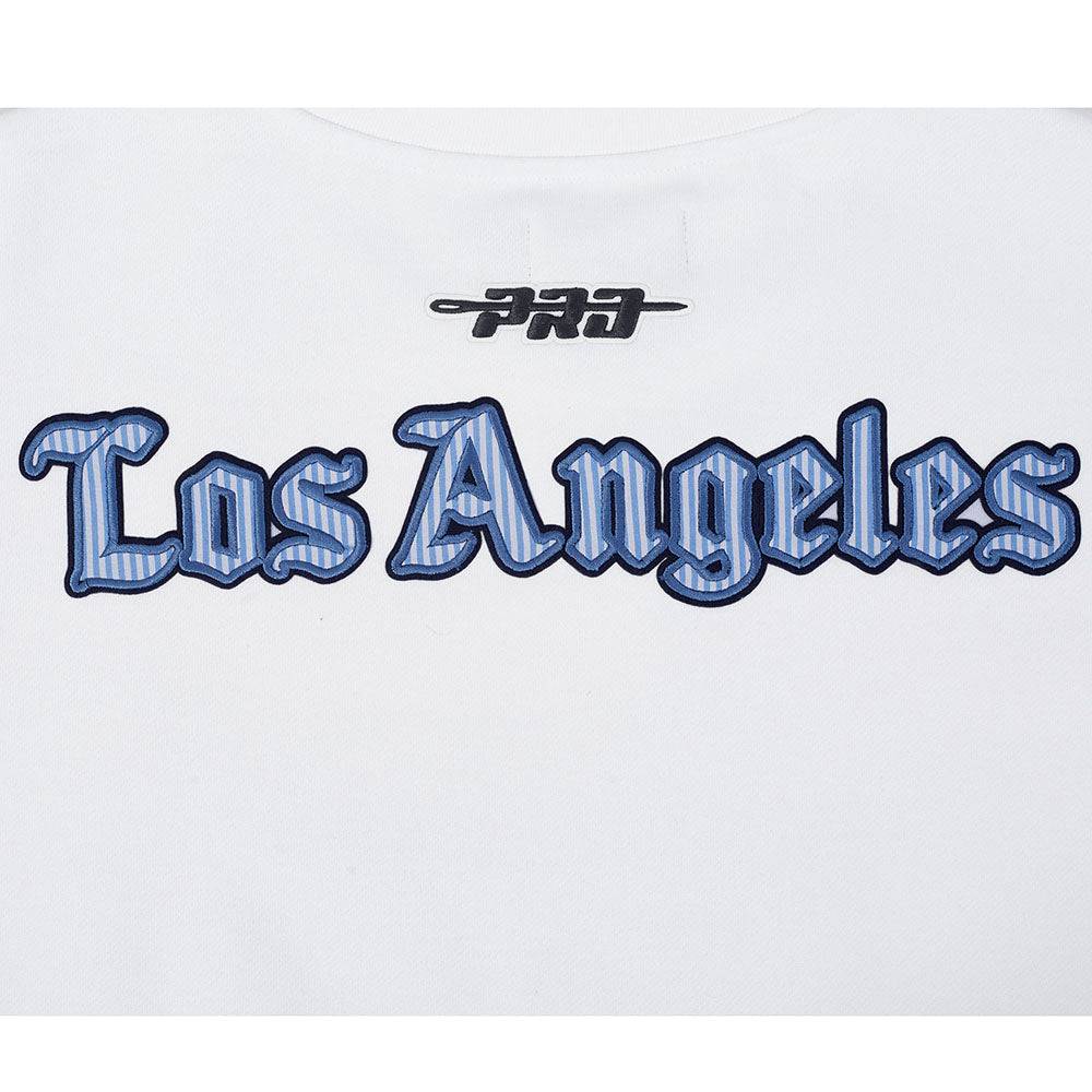 MLB LOS ANGELES DODGERS COUNTRY CLUB MEN'S DROP SHOULDER FLEECE CREWNECK (WHITE)
