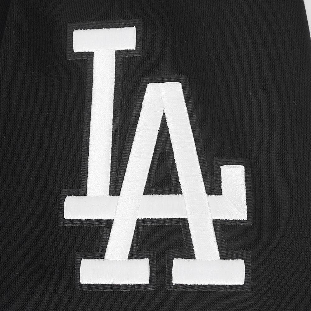 MLB LOS ANGELES DODGERS ECHO LOGO MEN'S FLEECE PULLOVER HOODIE (BLACK)