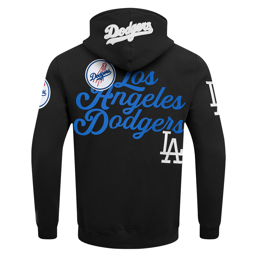 MLB LOS ANGELES DODGERS SOUVENIR MEN'S FLEECE PULLOVER HOODIE (BLACK)