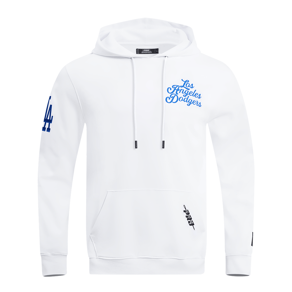 MLB LOS ANGELES DODGERS SOUVENIR MEN'S FLEECE PULLOVER HOODIE (WHITE)