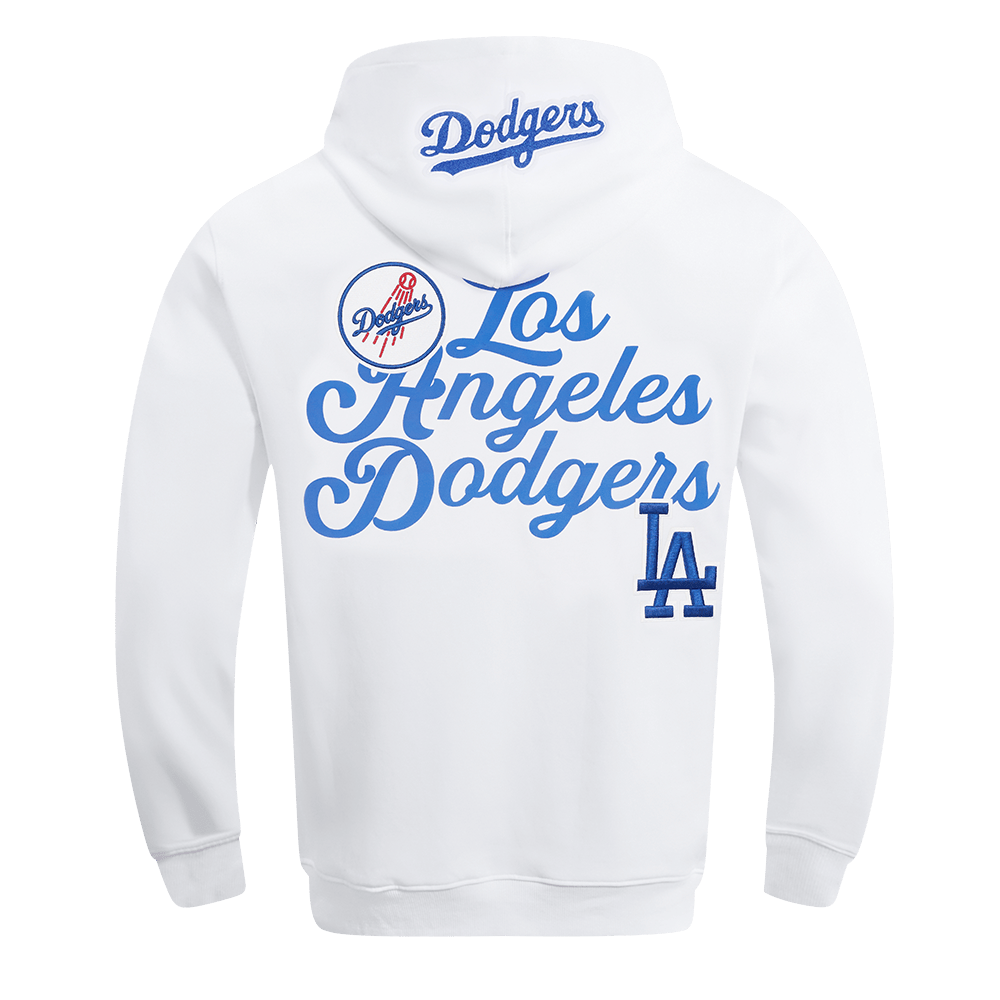 MLB LOS ANGELES DODGERS SOUVENIR MEN'S FLEECE PULLOVER HOODIE (WHITE)