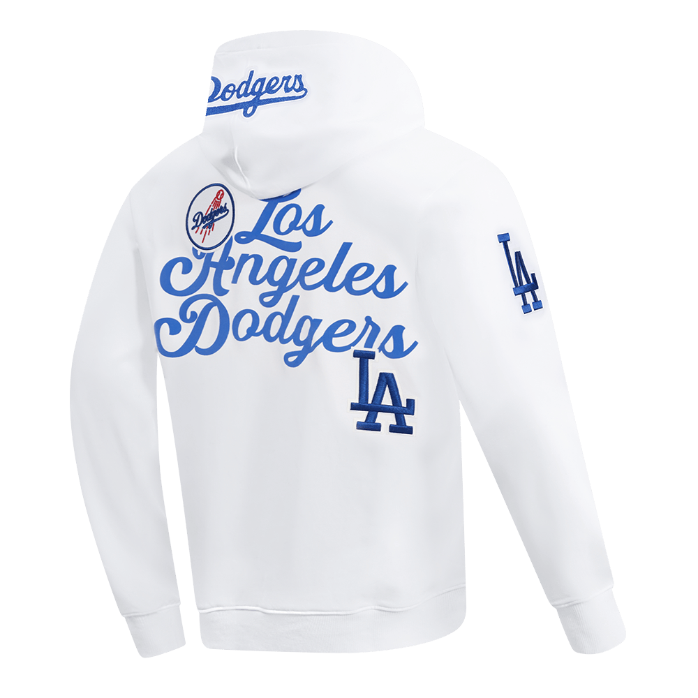 MLB LOS ANGELES DODGERS SOUVENIR MEN'S FLEECE PULLOVER HOODIE (WHITE)