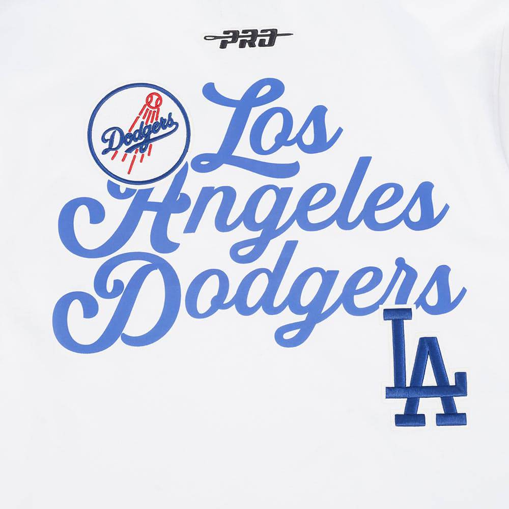 MLB LOS ANGELES DODGERS SOUVENIR MEN'S FLEECE PULLOVER HOODIE (WHITE)