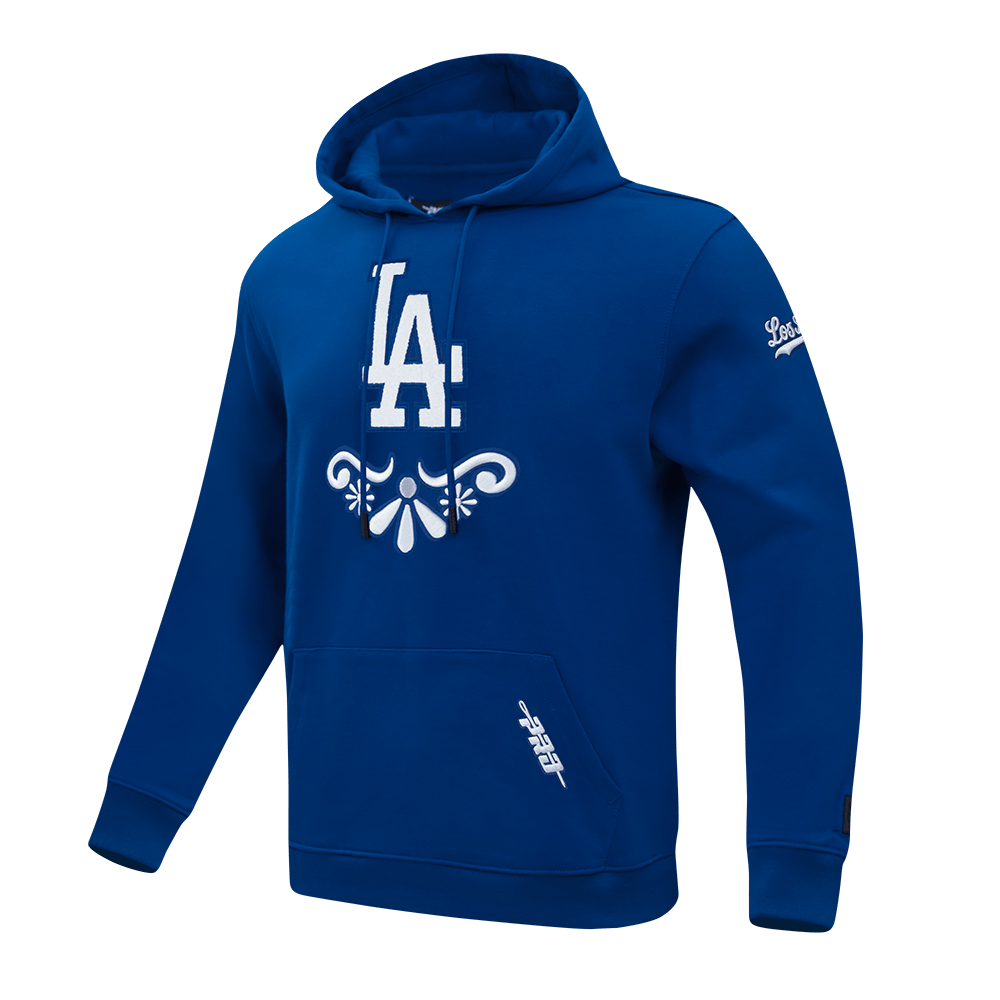 MLB LOS ANGELES DODGERS SUGAR SKULL MEN'S FLEECE PULLOVER HOODIE (DODGER BLUE)