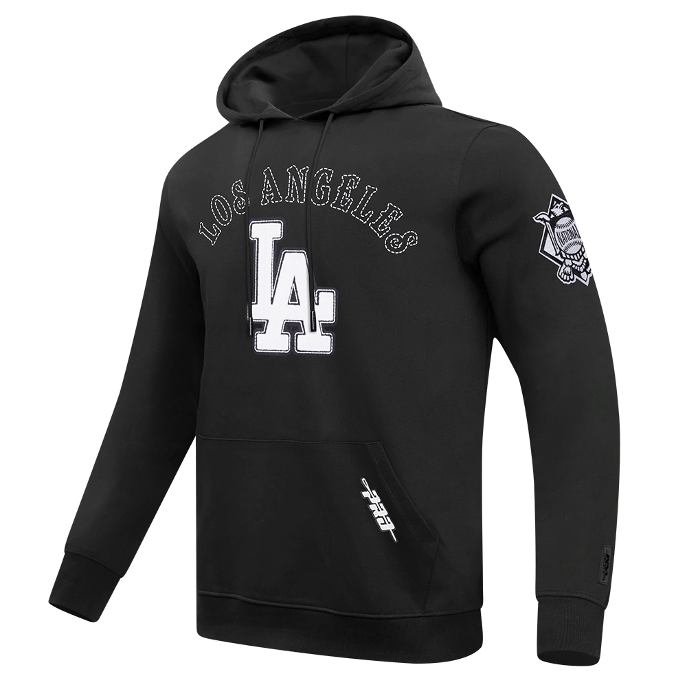 MLB LOS ANGELES DODGERS REBEL ATHLETICS MEN'S FLC PO HOODIE (BLACK)