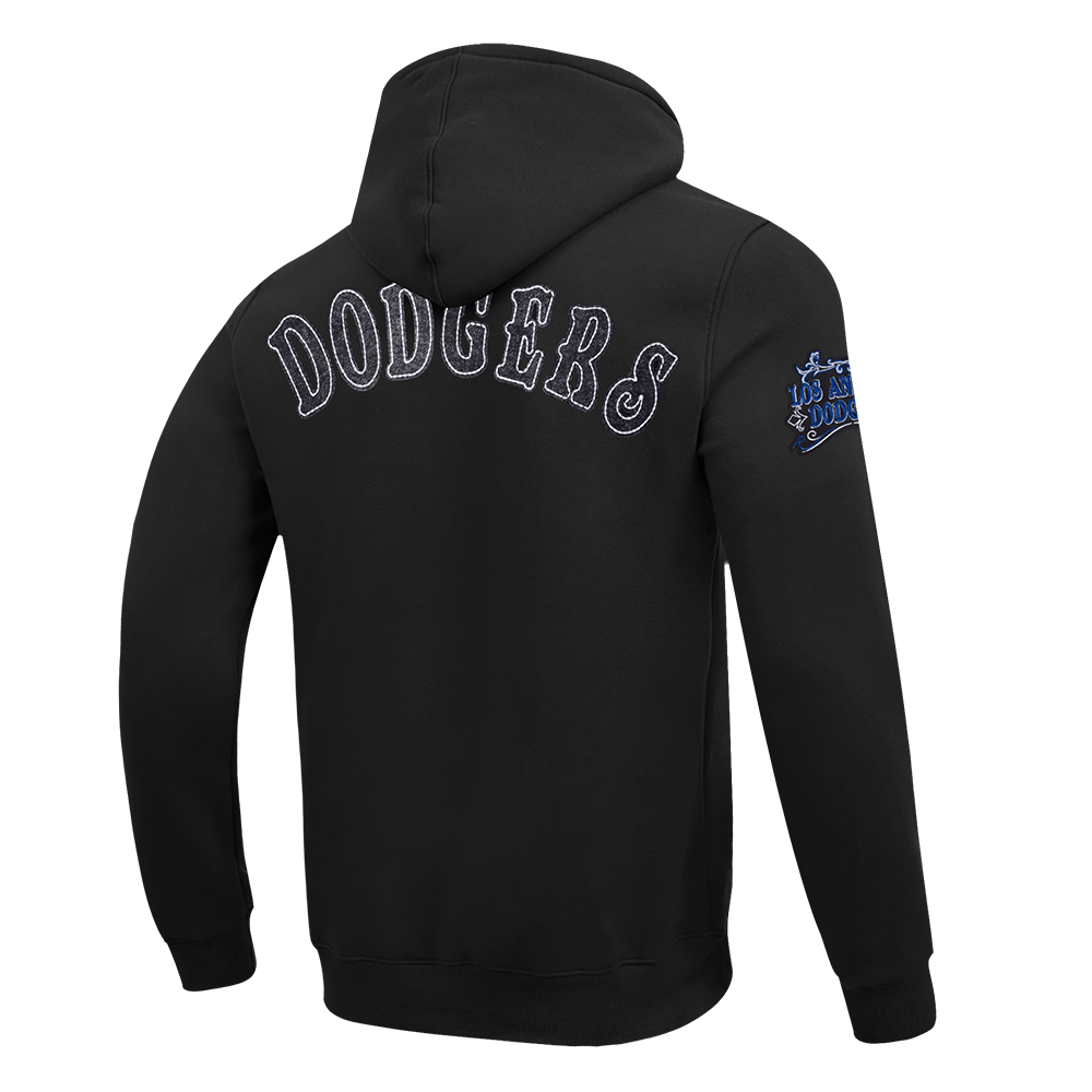 MLB LOS ANGELES DODGERS REBEL ATHLETICS MEN'S FLC PO HOODIE (BLACK)