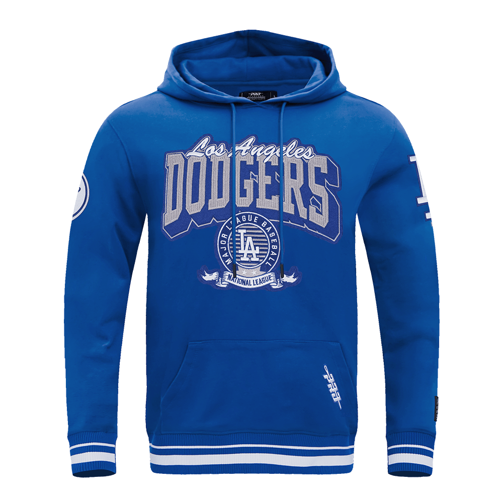 MLB LOS ANGELES DODGERS TEAM BADGE MEN'S RIB PO HOODIE (DODGER BLUE)
