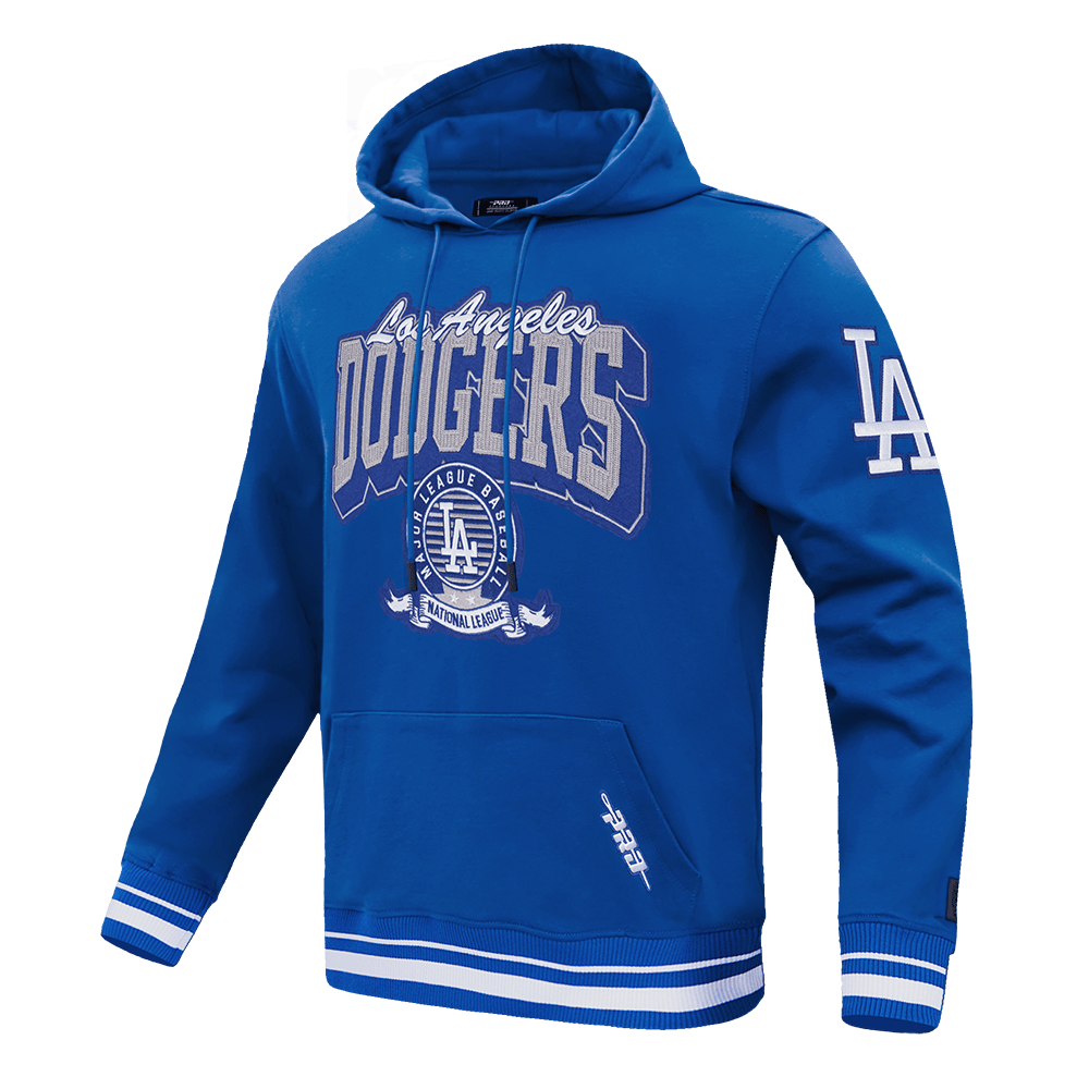 MLB LOS ANGELES DODGERS TEAM BADGE MEN'S RIB PO HOODIE (DODGER BLUE)