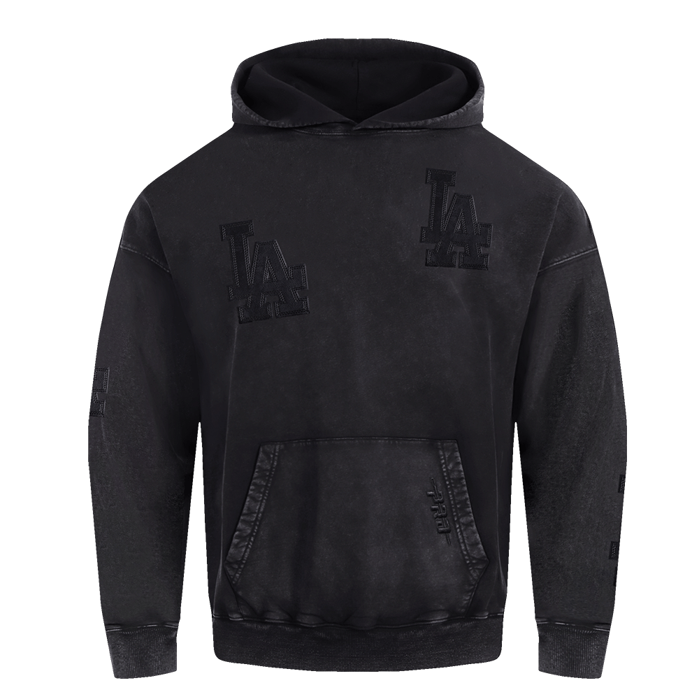 MLB LOS ANGELES DODGERS WASHED VANGUARD PARA HOMBRE LAVADO CON ENZIMAS HOMBROS CAÍDOS (NEGRO LAVADO)