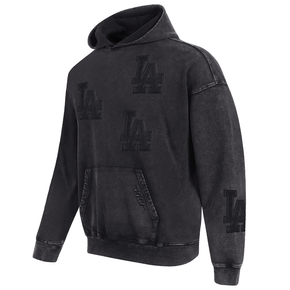 MLB LOS ANGELES DODGERS WASHED VANGUARD PARA HOMBRE LAVADO CON ENZIMAS HOMBROS CAÍDOS (NEGRO LAVADO)