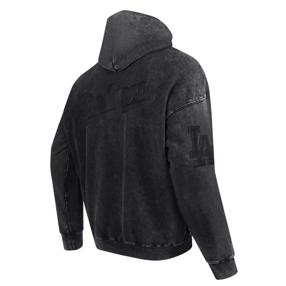 MLB LOS ANGELES DODGERS WASHED VANGUARD PARA HOMBRE LAVADO CON ENZIMAS HOMBROS CAÍDOS (NEGRO LAVADO)