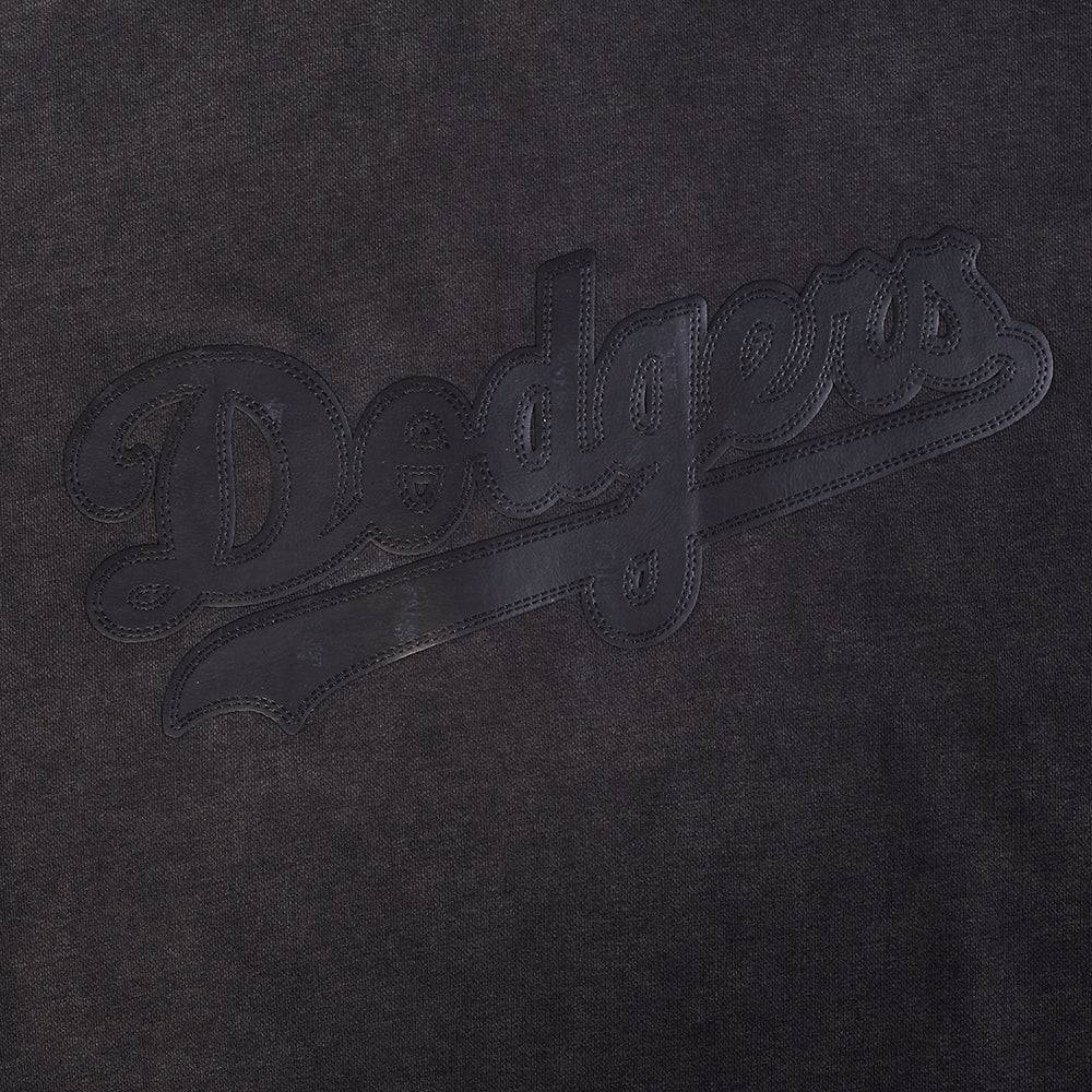 MLB LOS ANGELES DODGERS WASHED VANGUARD PARA HOMBRE LAVADO CON ENZIMAS HOMBROS CAÍDOS (NEGRO LAVADO)