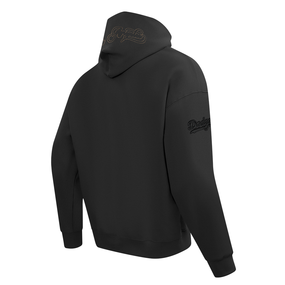 MLB LOS ANGELES DODGERS SUDADERA CON CAPUCHA PO DE FELPA CON HOMBROS CAÍDOS PARA HOMBRE BLACKOUT (NEGRA)