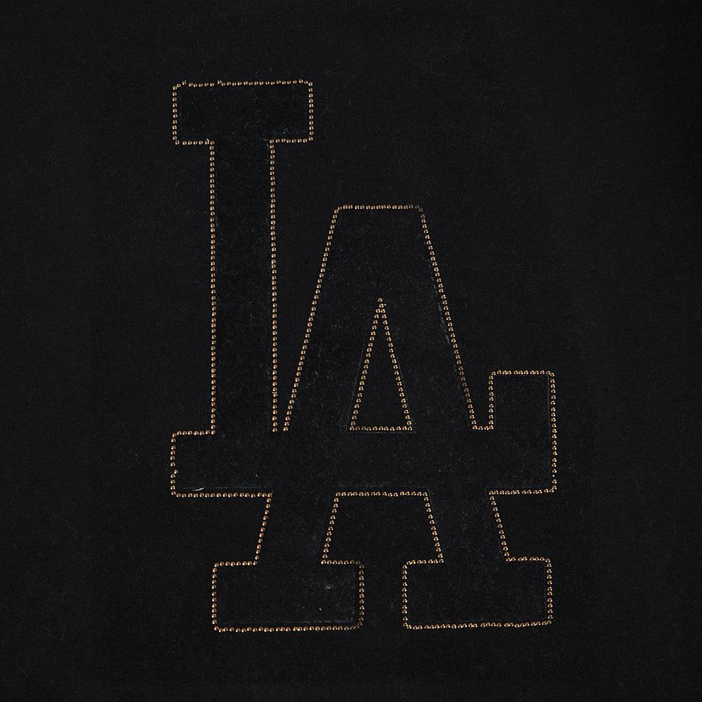 MLB LOS ANGELES DODGERS SUDADERA CON CAPUCHA PO DE FELPA CON HOMBROS CAÍDOS PARA HOMBRE BLACKOUT (NEGRA)