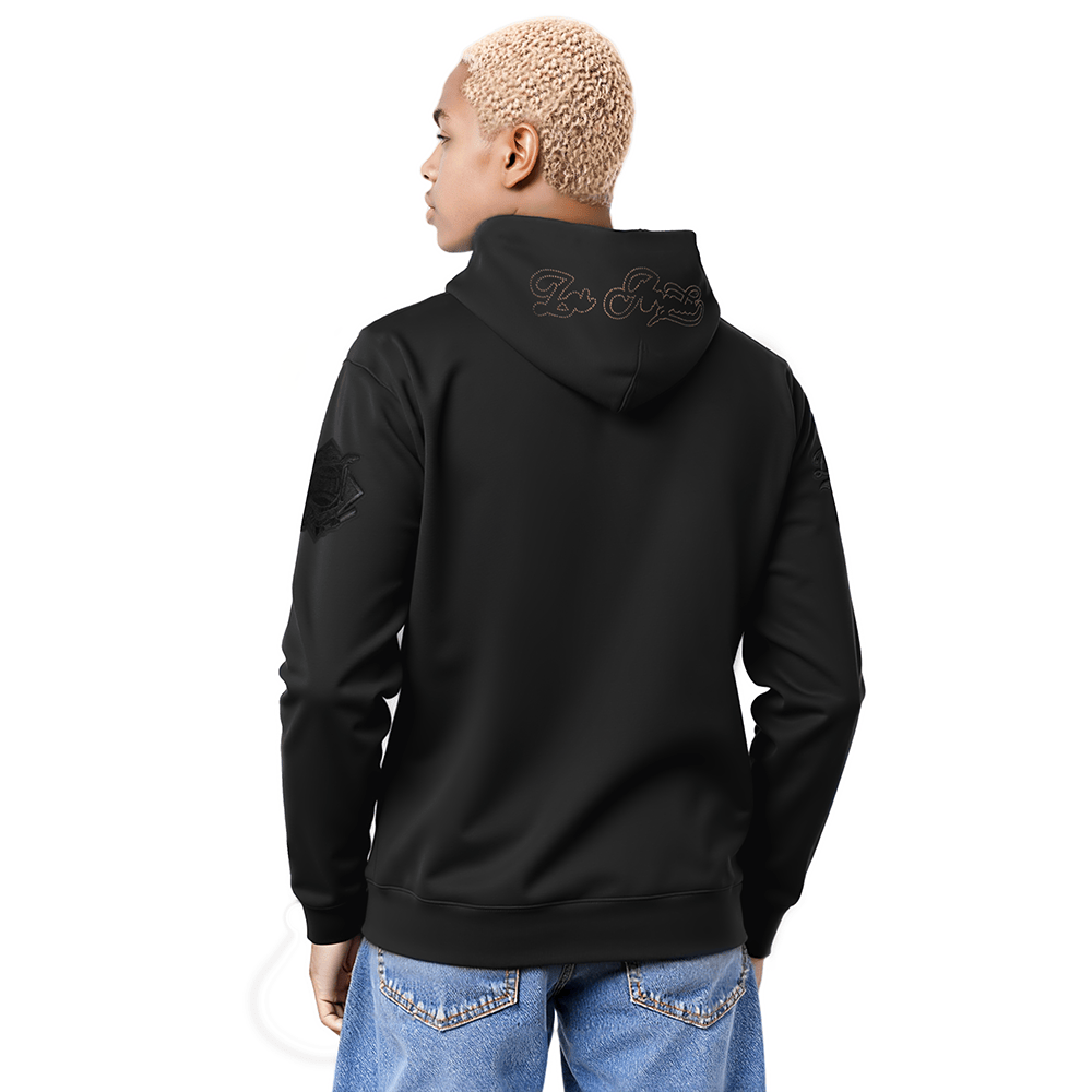 MLB LOS ANGELES DODGERS SUDADERA CON CAPUCHA PO DE FELPA CON HOMBROS CAÍDOS PARA HOMBRE BLACKOUT (NEGRA)