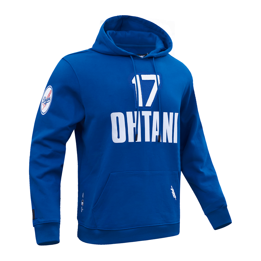 MLB LOS ANGELES DODGERS SHOHEI OHTANI #17 SUDADERA CON CAPUCHA DE MANGA LARGA CLÁSICA PARA HOMBRE (AZUL DODGER)