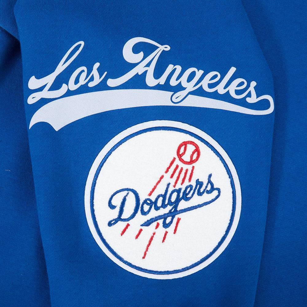 MLB LOS ANGELES DODGERS LIVING LARGE SUDADERA CON CAPUCHA FLC PARA HOMBRE CON HOMBROS CAÍDOS (AZUL DODGER)
