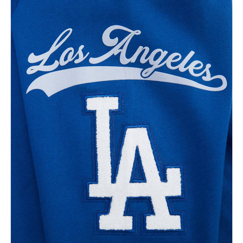 MLB LOS ANGELES DODGERS LIVING LARGE SUDADERA CON CAPUCHA FLC PARA HOMBRE CON HOMBROS CAÍDOS (AZUL DODGER)