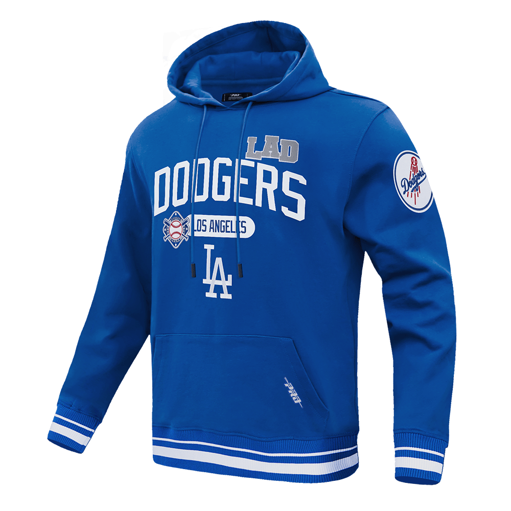 MLB LOS ANGELES DODGERS LETTERMAN MEN'S PULL OVER HOODIE (DODGER BLUE)