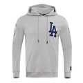 MLB LOS ANGELES DODGERS SUDADERA CON CAPUCHA CLÁSICA DE CHENILLA PARA HOMBRE (GRIS)