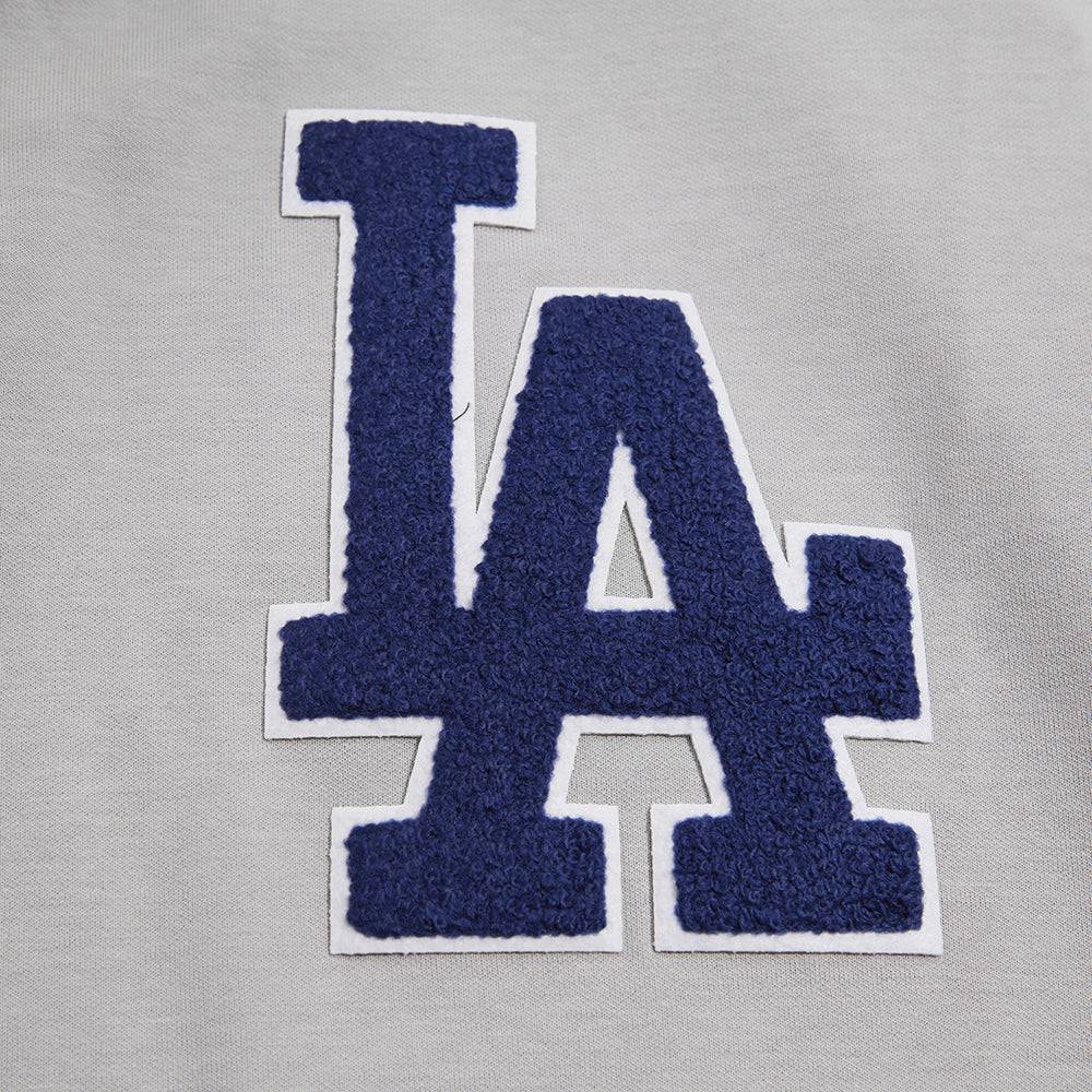 MLB LOS ANGELES DODGERS SUDADERA CON CAPUCHA CLÁSICA DE CHENILLA PARA HOMBRE (GRIS)